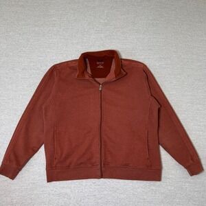 Arrow USA Men's Full Zip Sweatshirt Jacket 2XL Burnt Orange Fleece Lined Casual